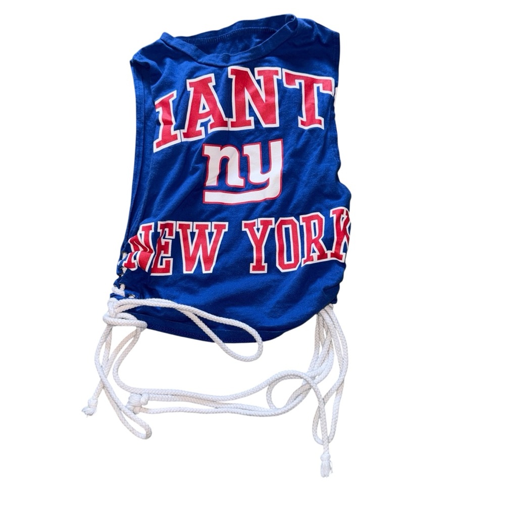 Blue 'Giants New York' Drawstring Tank Top